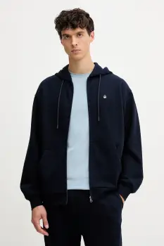 United Colors of Benetton hanorac de bumbac cu gluga, uni, 342ZU500P imagine