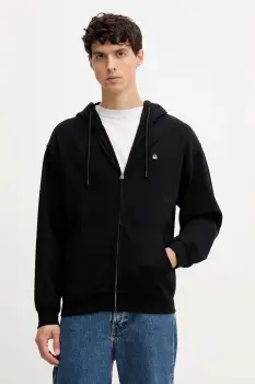 United Colors of Benetton hanorac de bumbac cu gluga, uni, 342ZU500P imagine