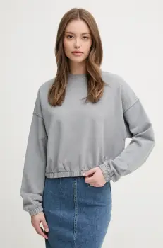 United Colors of Benetton hanorac de bumbac culoarea gri, uni, 39BLD109O imagine