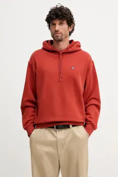 United Colors of Benetton hanorac de bumbac culoarea negru, cu gluga, uni, 342ZU201K imagine