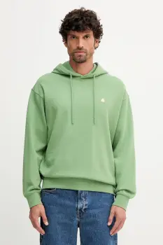 United Colors of Benetton hanorac de bumbac culoarea negru, cu gluga, uni, 342ZU201K imagine