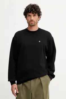 United Colors of Benetton hanorac de bumbac culoarea negru, uni, 342ZU1093 imagine