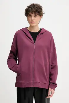 United Colors of Benetton hanorac de bumbac culoarea roz, cu gluga, uni, 3UNID500R imagine