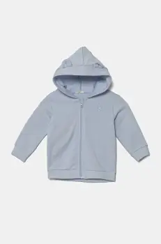 United Colors of Benetton hanorac de bumbac pentru bebelusi cu gluga, uni, 3J70A5017 imagine