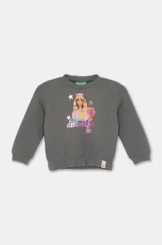 United Colors of Benetton hanorac de bumbac pentru bebelusi culoarea gri, cu imprimeu, 3J68G10HI imagine