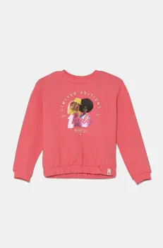 United Colors of Benetton hanorac de bumbac pentru bebelusi culoarea roz, cu imprimeu, 3J68G10HI imagine