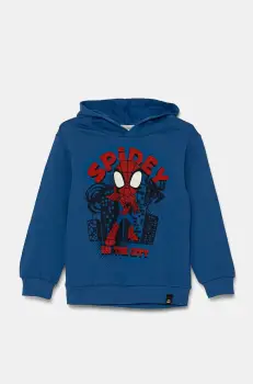 United Colors of Benetton hanorac de bumbac pentru copii cu gluga, cu imprimeu, 3J68G200Z imagine