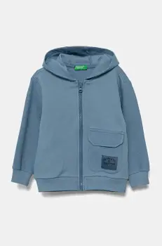 United Colors of Benetton hanorac de bumbac pentru copii cu gluga, cu imprimeu, 3T31G503Q imagine