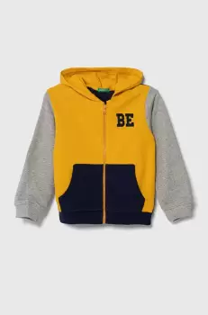 United Colors of Benetton hanorac de bumbac pentru copii cu gluga, modelator imagine