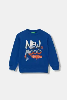 United Colors of Benetton hanorac de bumbac pentru copii cu imprimeu, 3J68G10KN imagine