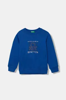 United Colors of Benetton hanorac de bumbac pentru copii cu imprimeu, 3J70G10JY imagine