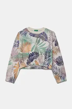 United Colors of Benetton hanorac de bumbac pentru copii culoarea bej, modelator, 35UJC10OB imagine