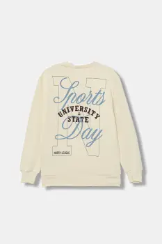 United Colors of Benetton hanorac de bumbac pentru copii culoarea bej, uni, 3J68C10QK imagine