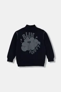 United Colors of Benetton hanorac de bumbac pentru copii culoarea bleumarin, cu imprimeu, 3NBMG5042 imagine