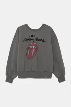 United Colors of Benetton hanorac de bumbac pentru copii culoarea gri, cu imprimeu, 3UNIC10NT imagine