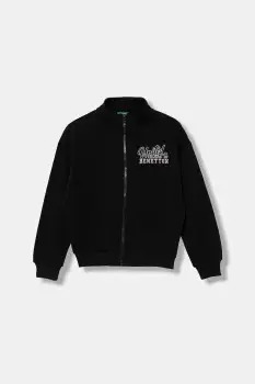 United Colors of Benetton hanorac de bumbac pentru copii culoarea negru, cu imprimeu, 3J68C505D imagine