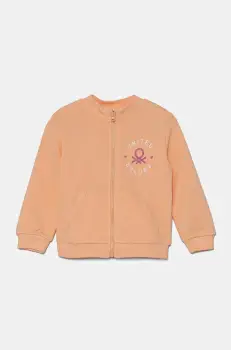 United Colors of Benetton hanorac de bumbac pentru copii culoarea portocaliu, cu imprimeu, 3J70G503N imagine