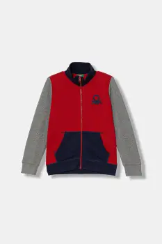 United Colors of Benetton hanorac de bumbac pentru copii culoarea rosu, cu imprimeu, 3J68C501B imagine