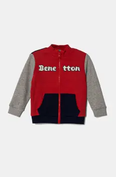 United Colors of Benetton hanorac de bumbac pentru copii culoarea rosu, cu imprimeu, 3J70G503M imagine