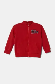 United Colors of Benetton hanorac de bumbac pentru copii culoarea rosu, cu imprimeu, 3J70G503M imagine