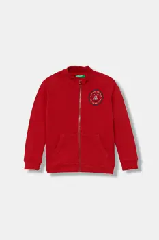 United Colors of Benetton hanorac de bumbac pentru copii culoarea rosu, cu imprimeu, 3J70G503X imagine