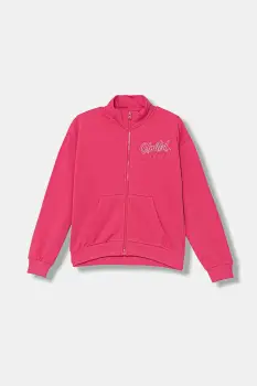 United Colors of Benetton hanorac de bumbac pentru copii culoarea roz, cu imprimeu, 3J68C505D imagine