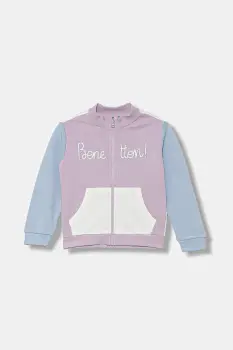 United Colors of Benetton hanorac de bumbac pentru copii culoarea roz, cu imprimeu, 3J70G503U imagine