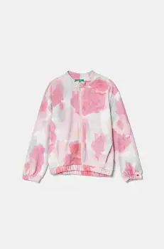 United Colors of Benetton hanorac de bumbac pentru copii culoarea roz, modelator, 35UJG503S imagine