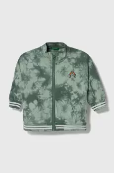United Colors of Benetton hanorac de bumbac pentru copii culoarea verde, modelator imagine