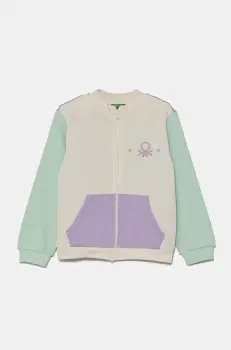 United Colors of Benetton hanorac de bumbac pentru copii culoarea violet, cu imprimeu, 3J70G503N imagine