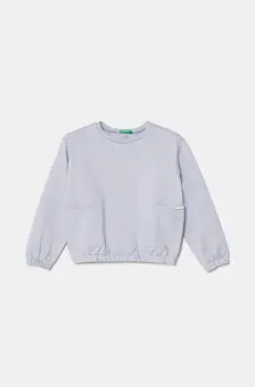 United Colors of Benetton hanorac de bumbac pentru copii neted, 3UNIG10IO imagine