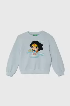 United Colors of Benetton hanorac de bumbac pentru copii x DC cu imprimeu imagine