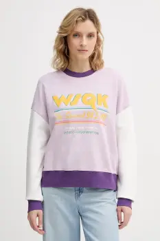 United Colors of Benetton hanorac de bumbac pentru copii x Stranger Things culoarea violet, cu imprimeu, 33NVD10BB imagine