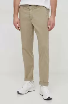 United Colors of Benetton pantaloni barbati, culoarea bej, drept imagine