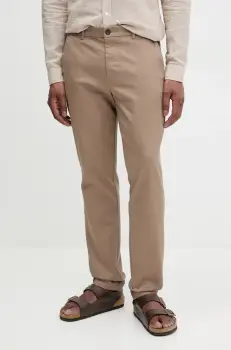 United Colors of Benetton pantaloni barbati, culoarea maro, drept, 4FN2UF04P imagine