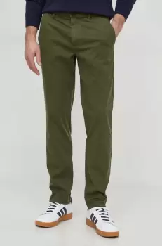 United Colors of Benetton pantaloni barbati, culoarea verde, drept imagine