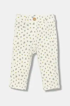 United Colors of Benetton pantaloni bebe culoarea bej, cu imprimeu, 4NNFAE005 imagine