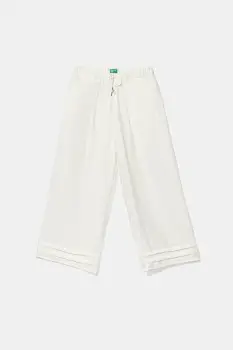 United Colors of Benetton pantaloni copii culoarea alb, uni, 4VDVCF04M imagine