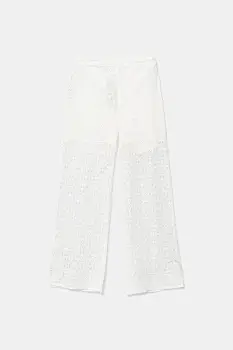 United Colors of Benetton pantaloni copii culoarea alb, uni, 4WYWCF04E imagine