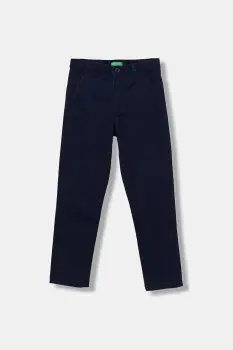 United Colors of Benetton pantaloni copii culoarea albastru marin, uni, 4HM6CF04X imagine
