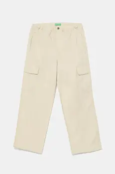 United Colors of Benetton pantaloni copii culoarea bej, neted, 4L2VCF04I imagine