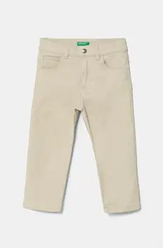 United Colors of Benetton pantaloni copii culoarea bej, neted, 4TCGGE009 imagine