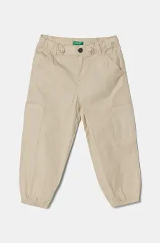 United Colors of Benetton pantaloni copii culoarea bej, neted imagine