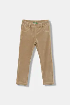 United Colors of Benetton pantaloni copii culoarea bej, uni, 4DZBGE00L imagine