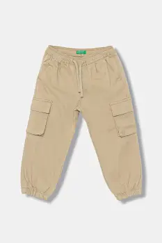 United Colors of Benetton pantaloni copii culoarea bej, uni, 4HM6GF01Z imagine