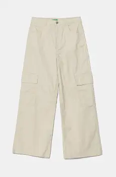 United Colors of Benetton pantaloni copii culoarea bej, uni, 4L2VCE040 imagine