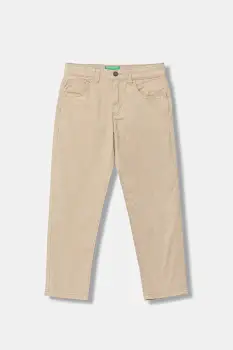 United Colors of Benetton pantaloni copii culoarea bej, uni, 4RHPCE04D imagine