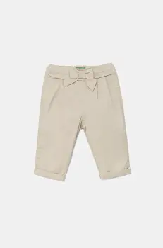 United Colors of Benetton pantaloni copii culoarea bej, uni, 4T48GF02C imagine