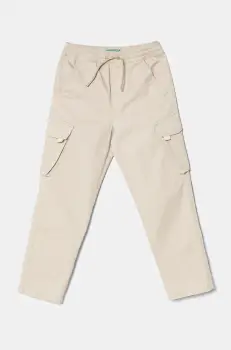 United Colors of Benetton pantaloni copii culoarea bej, uni, 4TCGCF049 imagine