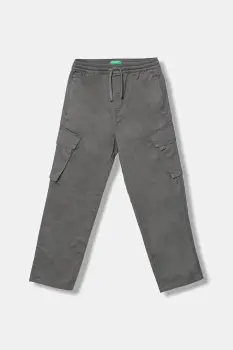 United Colors of Benetton pantaloni copii culoarea gri, uni, 4RHPCF04Y imagine